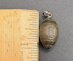 Vintage Avon Touchdown Football Pendant Charm w/ Box 1981 Gold Tone 1″