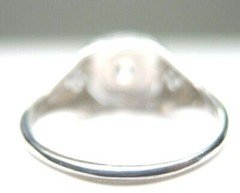 Antique Art Deco Belais Engagement 18K White Ring Size 6 UK-L1/2 EGL USA