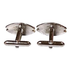Vintage Swank Cufflinks Mens Silver Tone Faceted Eye Bullet Back MCM