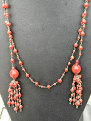Three Vintage Art Glass Fashion Necklaces From Estate