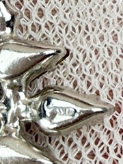 Vtg B. DAVID 2” Crown Brooch Colored Stones Princess Crown Rhinestones