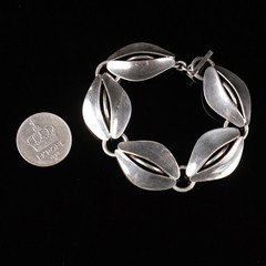 DGH Danish Scandinavian Sterling Silver Link Bracelet 925S Modernist 7.5″ 30g