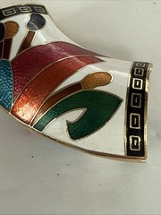 Vintage Cloisonne Enamel Scarf Slide