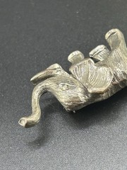 Hobe Tusked Silver Tone Elephant Brooch
