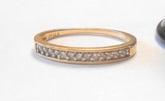 Classic Channel Set ..06ctw 13 Diamond 14K Yellow Gold 2.5mm Band Ring Size 7
