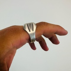 USSR Vintage Men’s Silver 916 Signet Ring with Star Hallmark Size 11.25