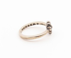 925 Sterling Silver Vintage Ring CHROME HAERTS Bubblegum Cross Sz 6 RG36829