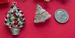 VINTAGE CHRISTMAS TREE BROOCH PIN LOT T BOOK PIECE VERO LIA RADKO BJ ROMA MCM 15