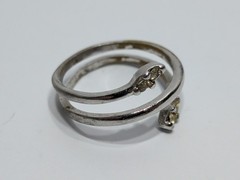 ✨VINTAGE✨ Coiled Snake Ring Adjustable Cz Stones – Woman’s Ring Fashion Jewelry