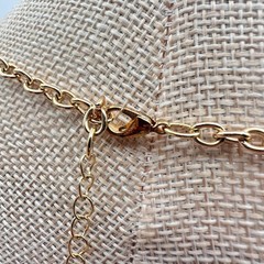 Vintage 80s Gold Tone Cross Pendant Necklace Chunky Chain Statement Jewelry Y2K
