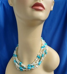 Original NATIVE American Artie YELLOWHORSE Turquoise STERLING SILVER Necklaces