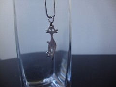 VINTAGE 1970-80s OPENWORK CAT SILHOUETTE STERLING SILVER STAMP 925 PENDANT