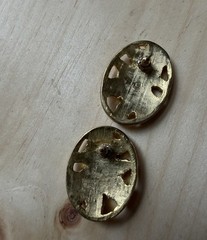 Vintage Enamel Orchid/Hibiscus Peach and Gold Earrings Post Back