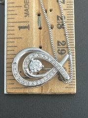 14KT WHITE GOLD 0.60CTW DIAMOND TEAR DROP DOUBLE HALO PENDANT