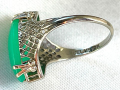 VTG ANTIQUE 1930’S BELAIS 10K W GOLD FILIGREE JADE RING SIZE 5.75 – FREE SHIP