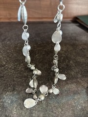 Vintage Silver Tone 36 in Metal Beaded Necklace. Costume Jewelry