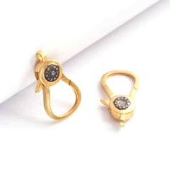 1 Pc Pave Diamond Lobster Claps, 28mmx15mm Lobster Claps, Both Side Pave Diamond