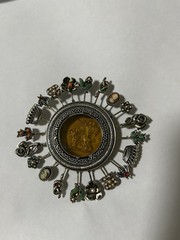 Vintage Goldette Jeweled Stick Pin Reverse Intaglio Cameo Large Brooch