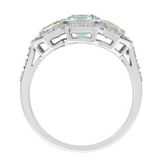 3Ct Art Deco Vintage Style Lab Created Aquamarine Wedding 14k White Gold FN Ring