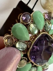 VTG CAROL LEE FAUX PEARL AMETHYST TURQUOISE BEADS 16” NECKLACE WITH TAG READ!