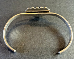 Vintage Thailand 925 Sterling Silver Black Onyx Heart Cuff Bracelet Size 6