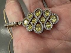 Stunning Gold Over STERLING SILVER YellowCZ Necklace PENDANT