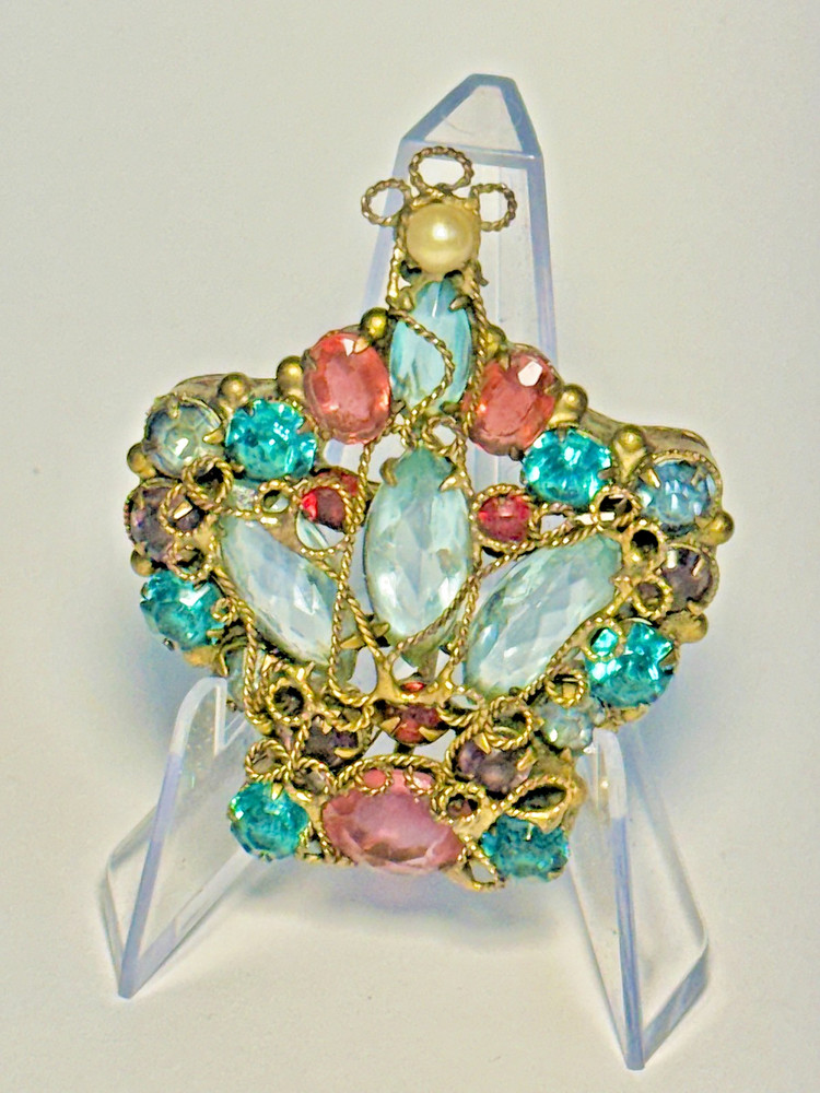 1940s Royal Crown Broach / Pendant Vintage Original Fashioncraft by Robert Piece