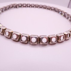 Antique Art Deco Rivere Choker Necklace Sterling Silver Signed H&H Womens