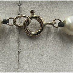 Vintage 14K Yellow Gold Clasp Hand Knotted Cultured Cream Pearl Necklace As Is