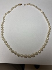 Vintage 18 Inch Pearl Necklace Marked Japan