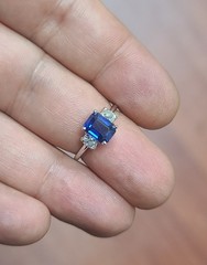 Vintage Platinum Engagement Ring 2.04CT.Natural Untreated Blue Sapphire GIA Cert