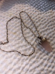 Woman’s Vintage Sterling Silver Necklace With Pink Quartz Pendant Signed 925