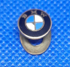 BMW Badge Pin Vintage Enamel 11 mm Buttonhole 1950’s-1970s Emblem blue white