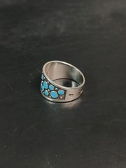 Vintage Soviet 875 Silver Turquoise Ring Russian Size 8.5