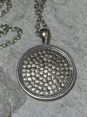 48. Yellow 925 Sterling Anna Beck Dot Disc Pendant Necklace 12.9g, 30″