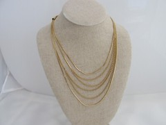Monet Gold Multi Layered Necklace Estate Find Statement Piece Signed 16″ to 24″