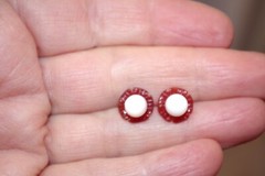 Carnelian Carved Flower 9MM Jackets For Studs Use With Any Stud Bridal Shower