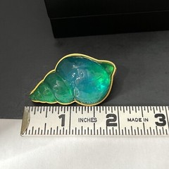 Gripoix Style Seashell Earrings Jelly Resin Gold Runway Statement Conch Shell