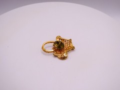 Flower Basket Brooch Pin Enamel Rinestone Gold Toned Vintage Retro 1.5 Inches