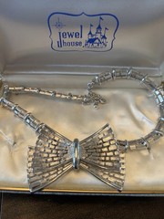 Vintage Monet Bow Collar Necklace Hook Closure in Jewel House Box