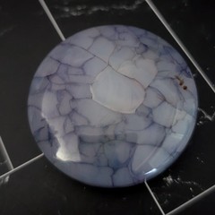 Vintage Pendant/Large Bead Blue Cracked Pattern Circle – No Chain Included