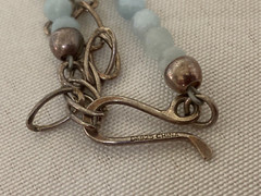 Vintage Faceted Aquamarine Graduated Bead Necklace w/925 Hook Clasp – 18″