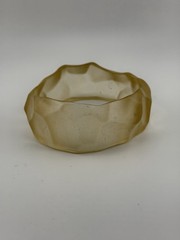 Vintage Lucite Pale Yellow Faceted Bangle Bracelet Pinhole Bubbles 7.5”x1” 41.4g