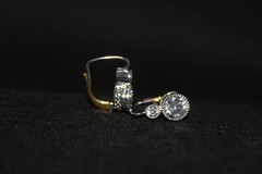 Art Deco Style Round Lab Created Diamond 925 Silver Anniversary Gift Earrings
