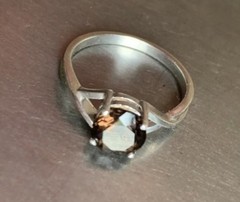 Vintage ring sterling silver 925 Size 7 Weight 2.05 g. Smoky quartz.