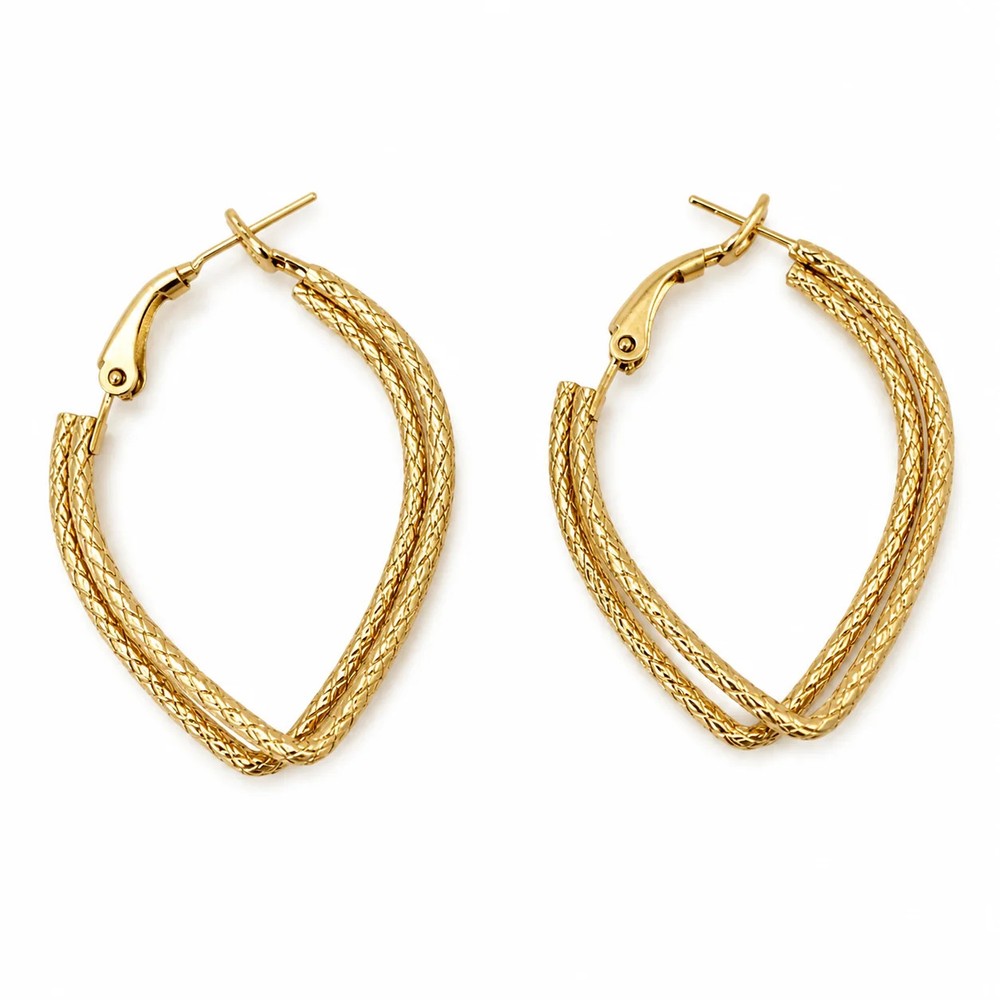 Twisted Texture Design Vintage Hoop Earrings