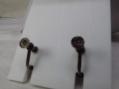Vintage Sterling Silver Flower Shaped Screw Back Earrings .75″ #728