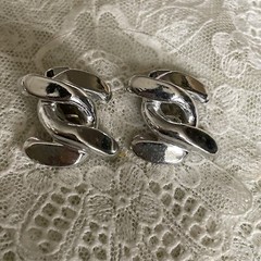 Vintage Silver Tone Clip On Earrings Jewelry JMS-27