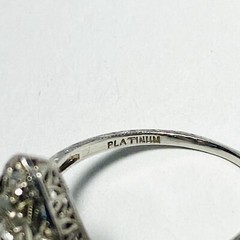 Art Deco Platinum Filigree 0.24ctw Diamond Size 5.5 Ring 3.7g