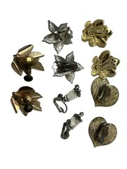 Vintage Costume Jewelry Clip On Earrings Trifari Japan Hong Kong Lot of 14